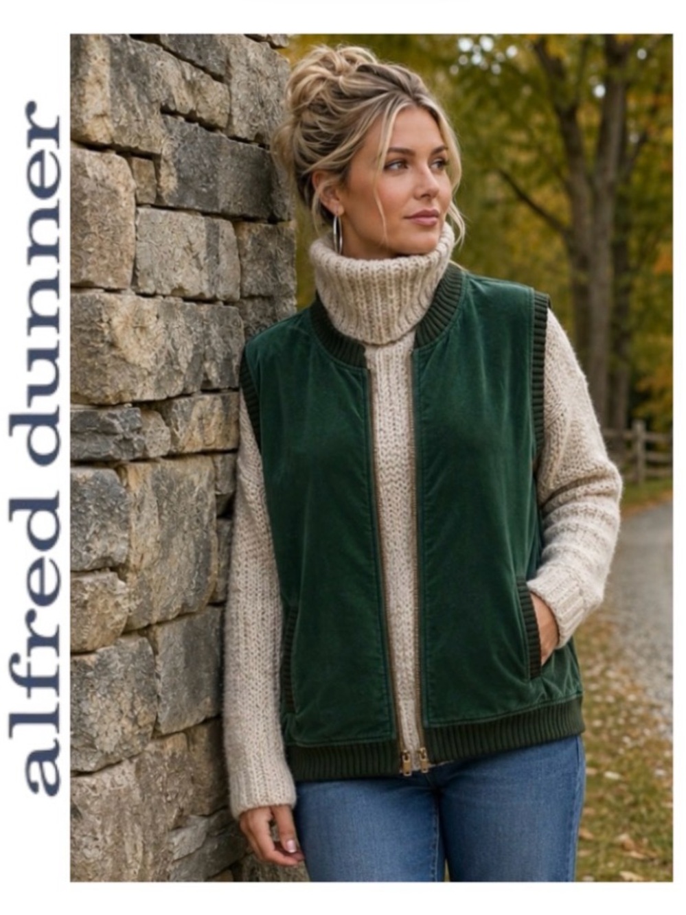 20W Alfred Dunner Women’s Forest Green Corduroy Vest
